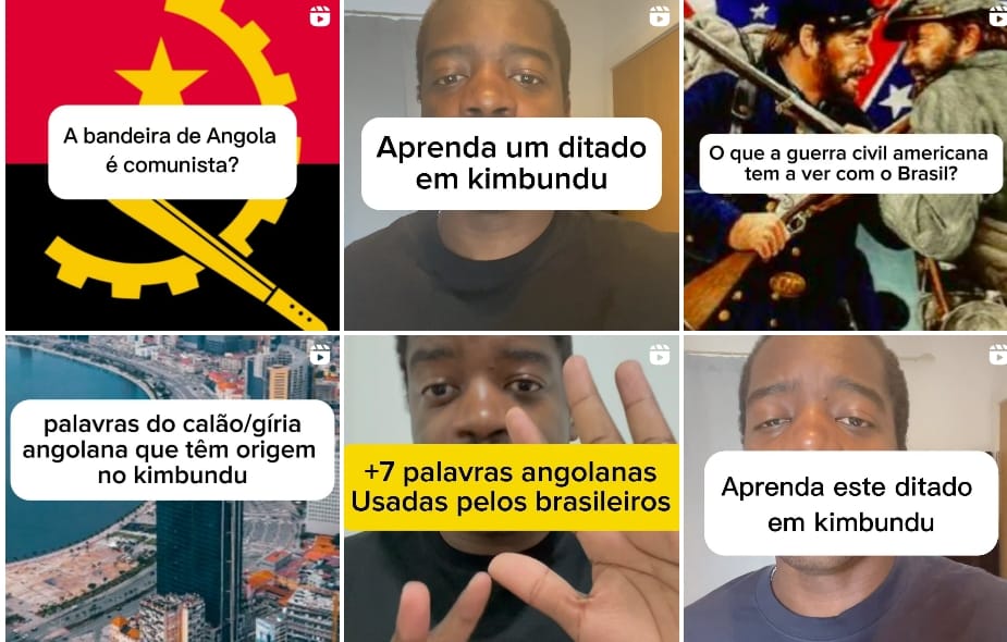 Jovem angolano atrai atenção de milhares com vídeos sobre idioma nativo e português do Brasil imagem do post